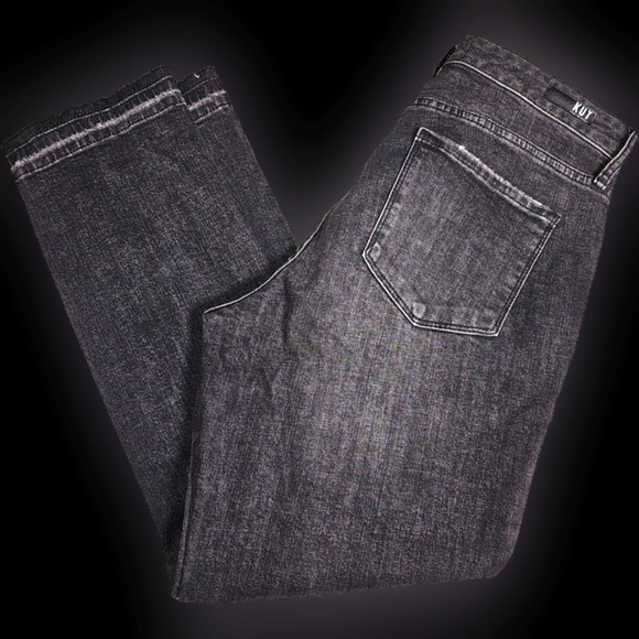 Black Kut from the Kloth, High Rise, Distressed Ankle Cropped Jeans Size 8 - Picture 1 of 14